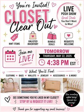 Closet Clear Out LIVE @ 4:38 PM EST | NWT • Unlisted Finds • Requests Welcome